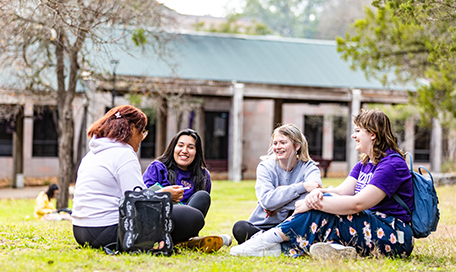 A group of students enjoying campus