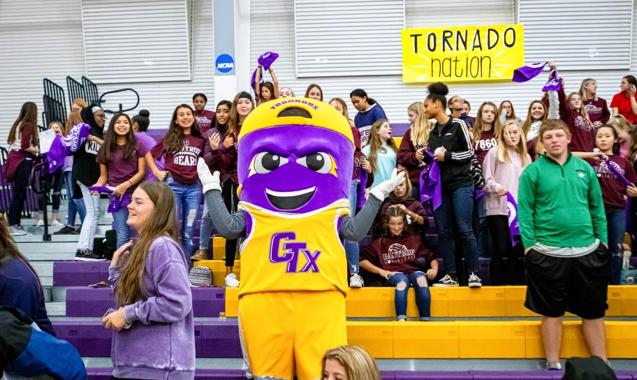Vortex and spectators at a Concordia Texas game